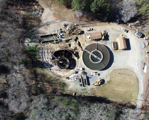 An overhead view of the Carolina Trace project