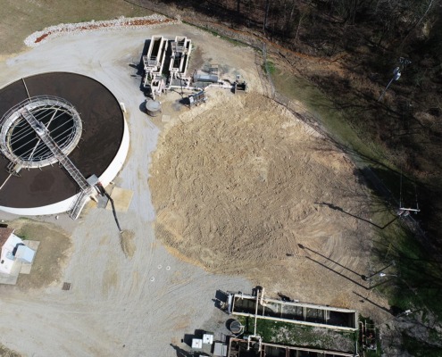An overhead view of the Carolina Trace project